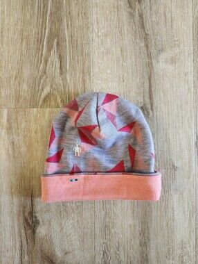 Smartwool Kids Reversible Merino 250 Wool Cuffed Beanie Ligth Gray Peach Pink